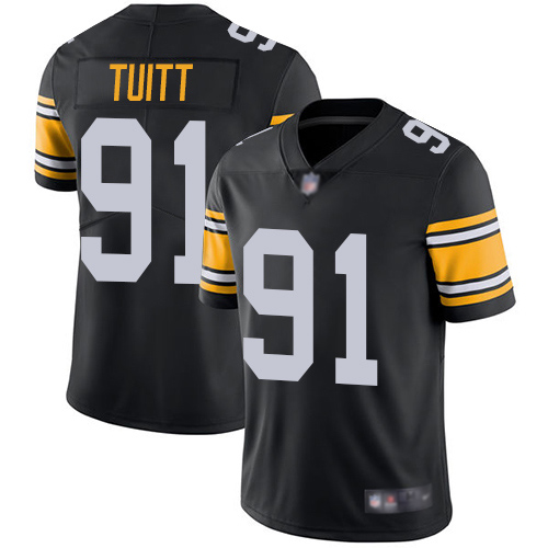 Men Pittsburgh Steelers Football #91 Limited Black Stephon Tuitt Alternate Vapor Untouchable Nike NFL Jersey